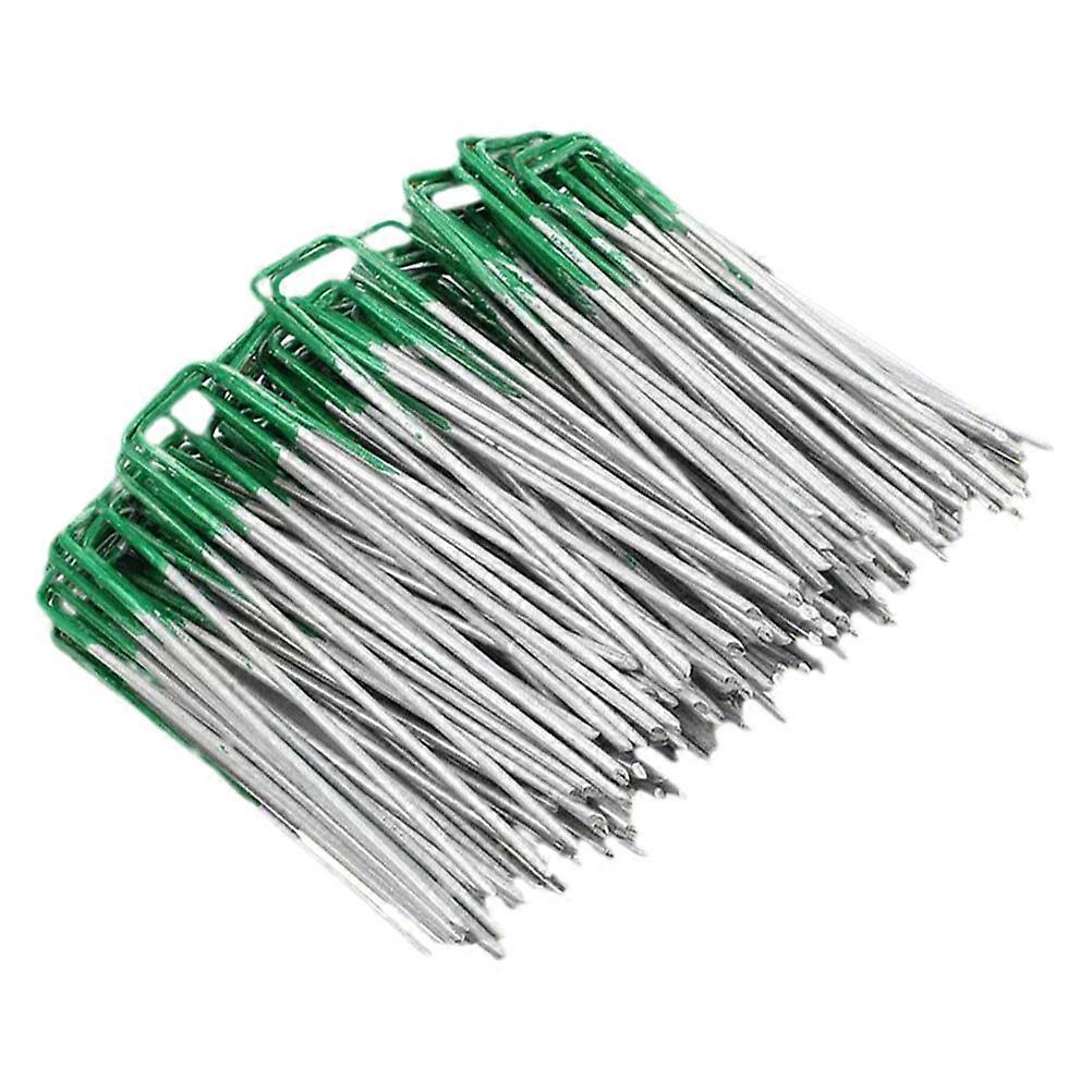 U Shape Garden Stakes U-Shaped Stakes General Users 15.00X3.00X0.25cm Galvanized Wire Fixing Pin 50Pcs