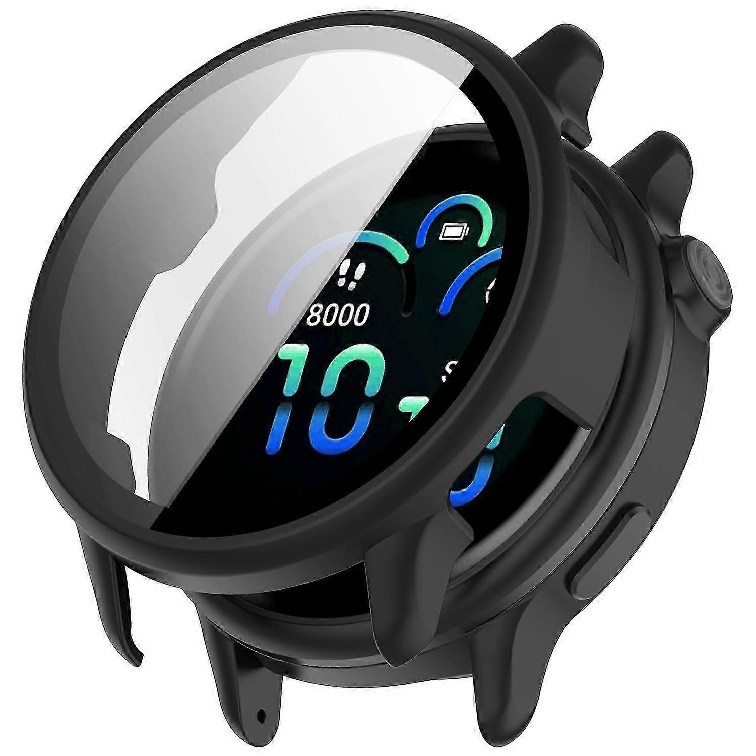Garmin Vivoactive 6 Case with Tempered Glass Screen Protector - Durable PC Frame Cover