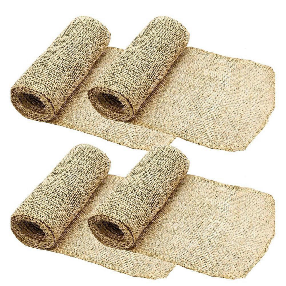 6Rolls Natural Burlap Tree Wrap, Burlap Fabric Tree Trunk Protector for Gardening Winter Keep Plant Warm 20x450cm