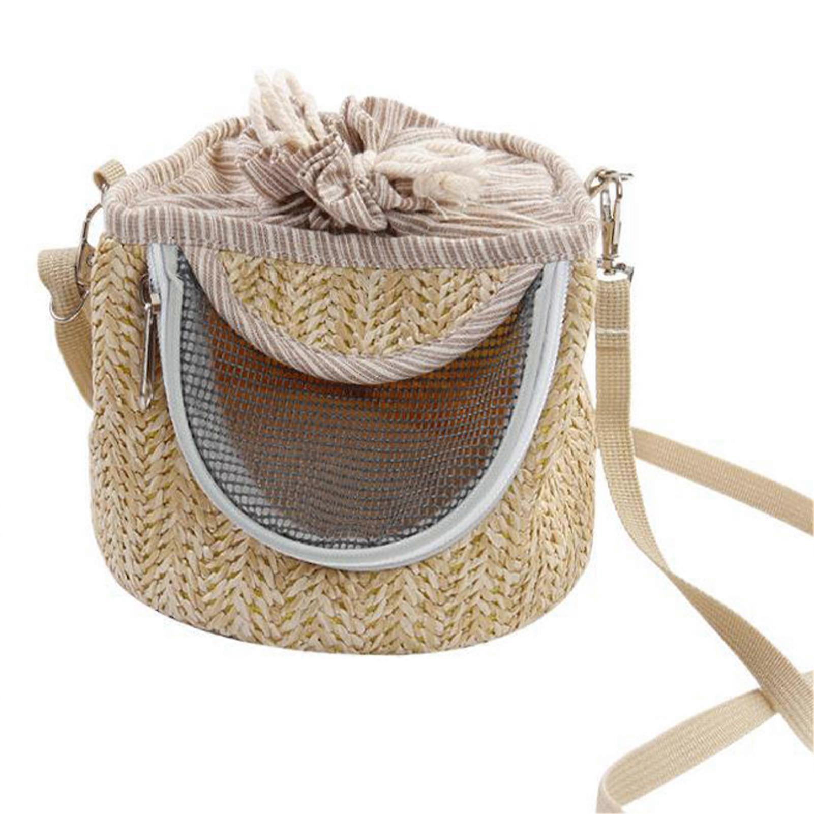 Hamster Shoulder Bag Breathable Soft Warm Adjustable Strap Small Pet Carrier Bag for Guinea Pig Sugar Glider One Size Light Coffee