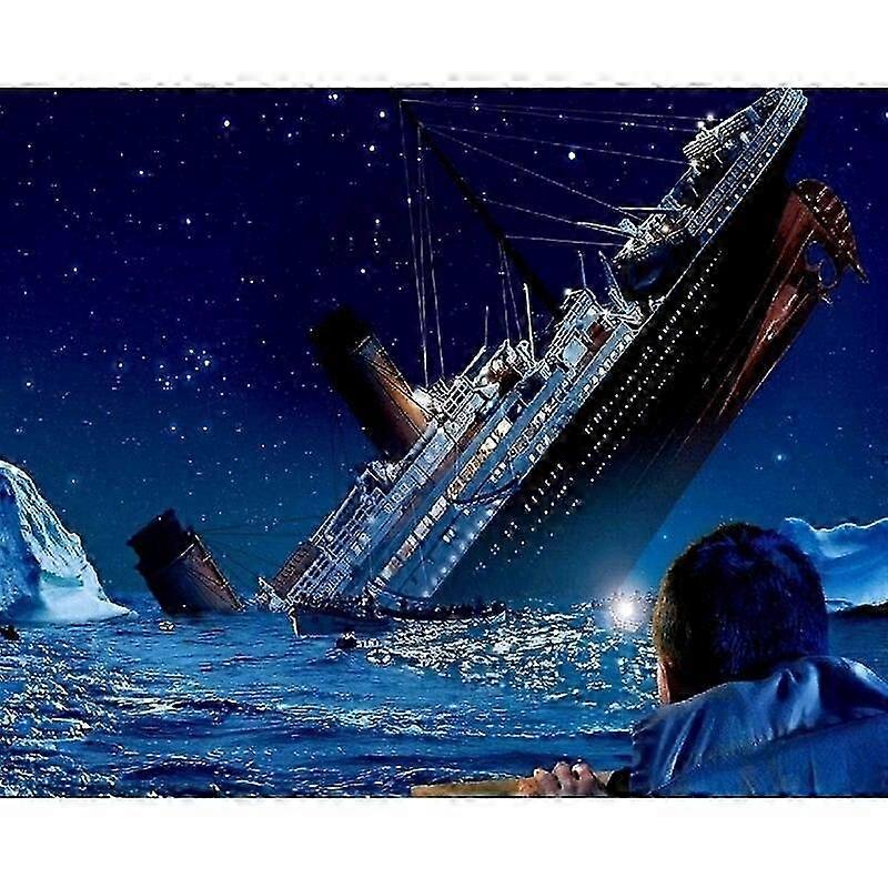 Round Diamond Painting Sailboat Embroidery Cross Stitch Kit for Kids and Adults, Landscape Craft Style 598