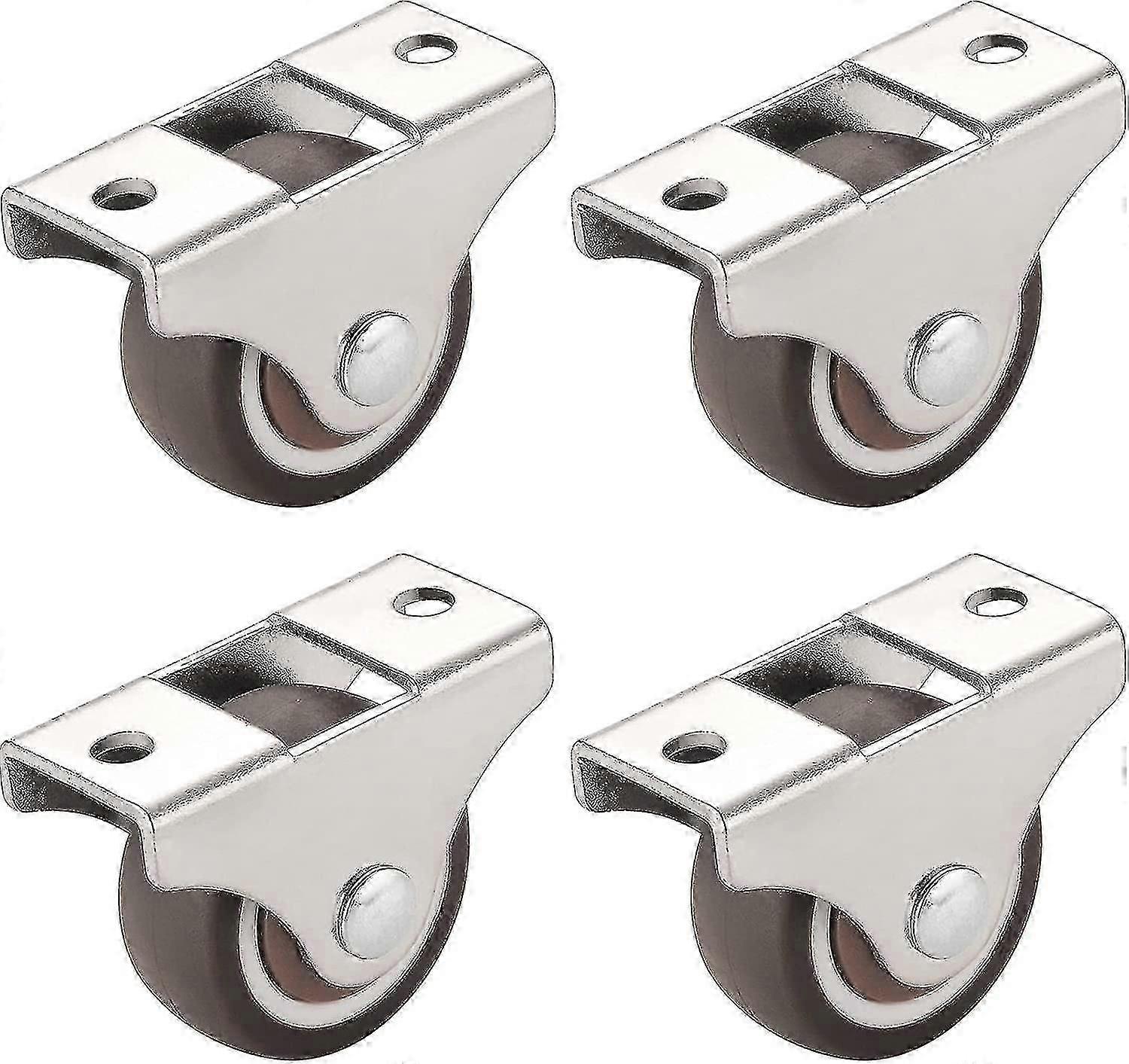 4 Stück Möbelrollen, Transportrollen, Lenkrollen (silber) - PP