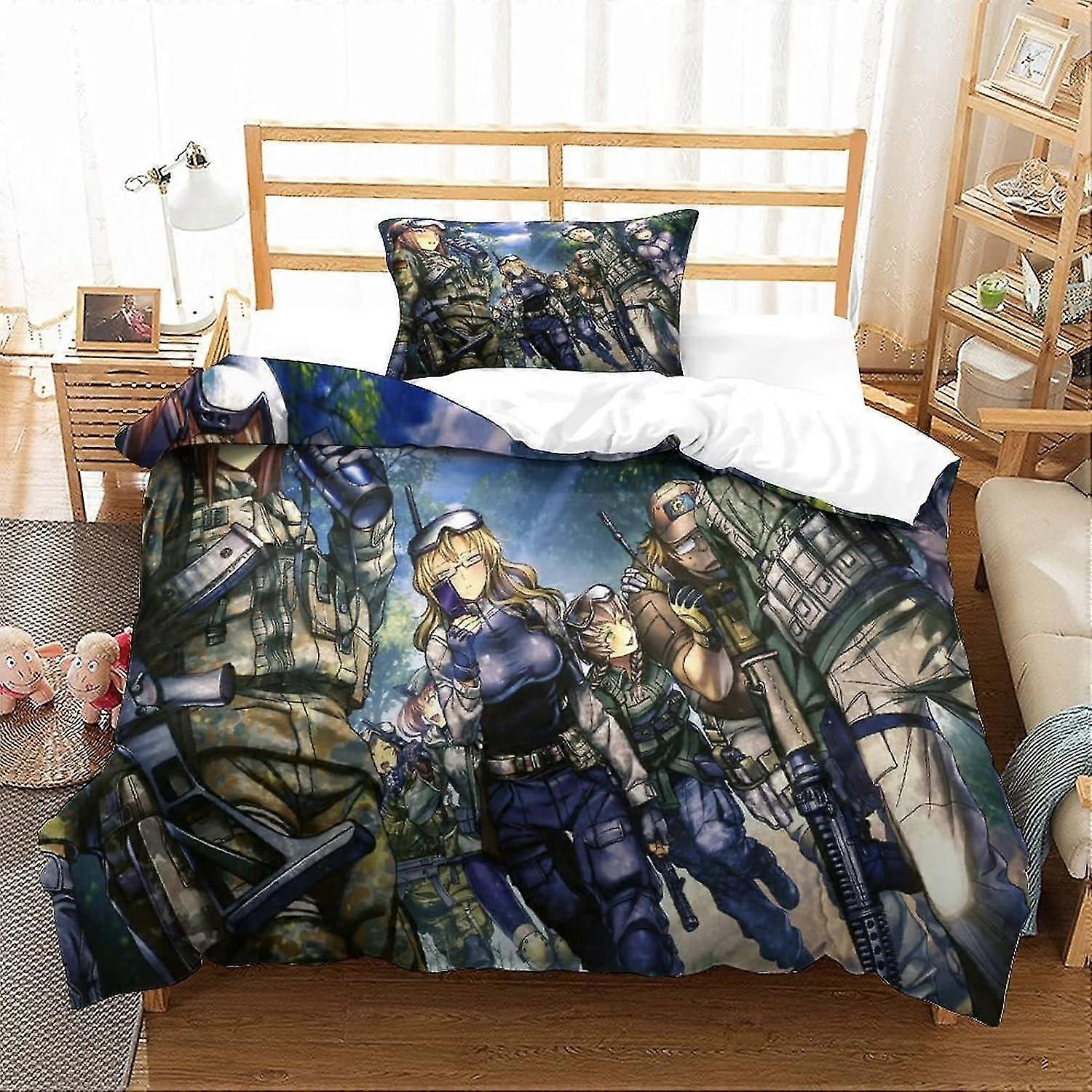3D Lightweight Bedding Set with Anime Characters for Kids, Teens, and Adults - Zipper Closure (2 Pieces)