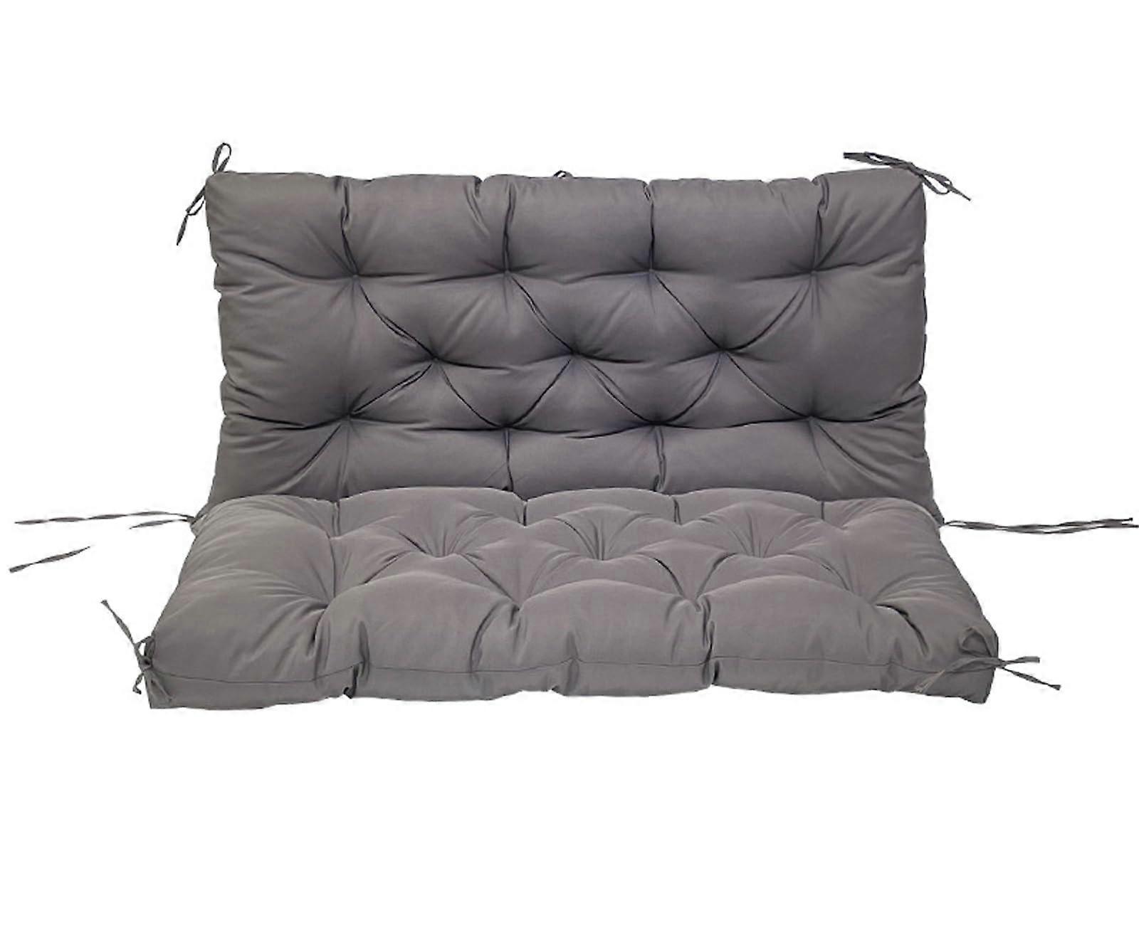 Outdoor Cushion With Backrest, Waterproof Replacement Cushion for Garden Swing Chair, 100 x 100 cm for 2-3 People
