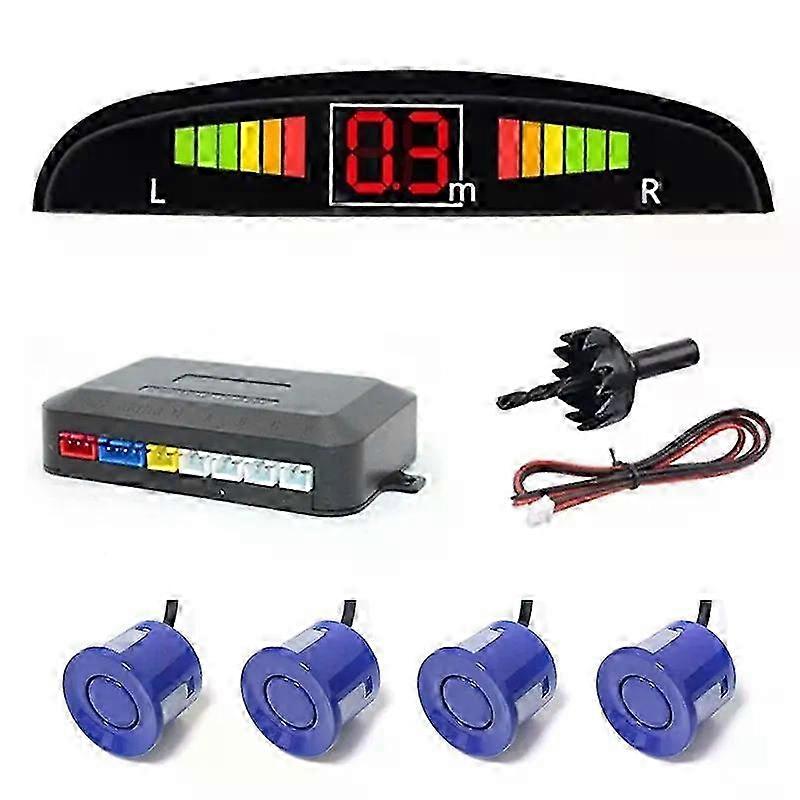 4-Sensor LED Parking Sensor Kit with Sound Alert Indicator System - 8 Colors