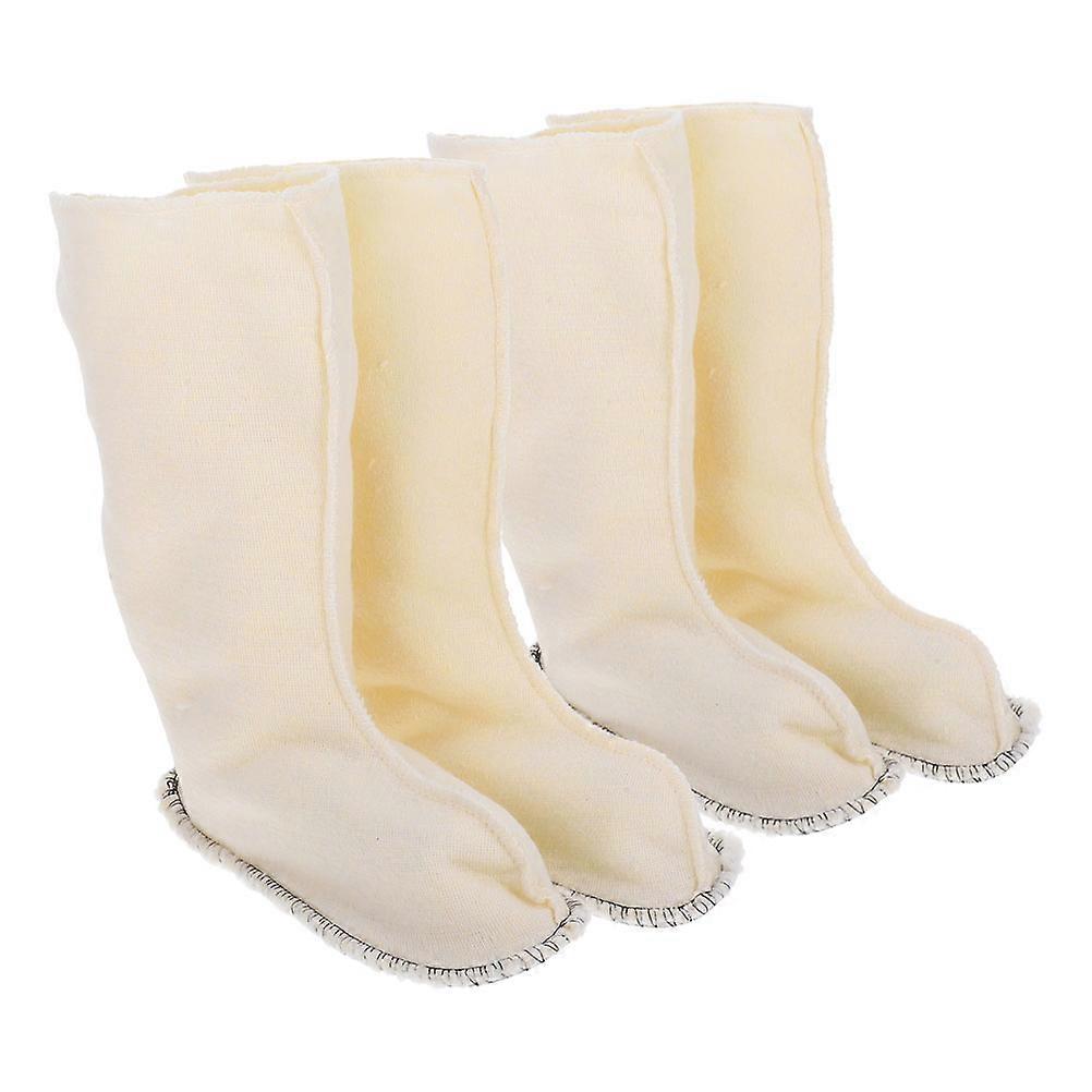 Winter Boot Liners Warm Keeping Comfortable Thermal Inserts for Walking Boots Beige 2Pcs