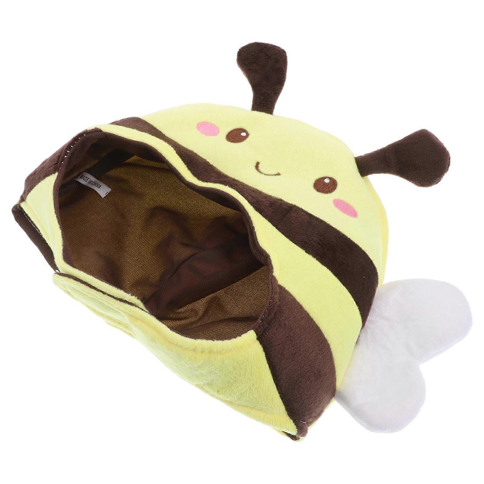 Bee Themed Plush Hat for Adults – Funny Animal Headpiece for Halloween, Cosplay, and Creative Photography – Comfortable and Stylish Dress Up Accessory