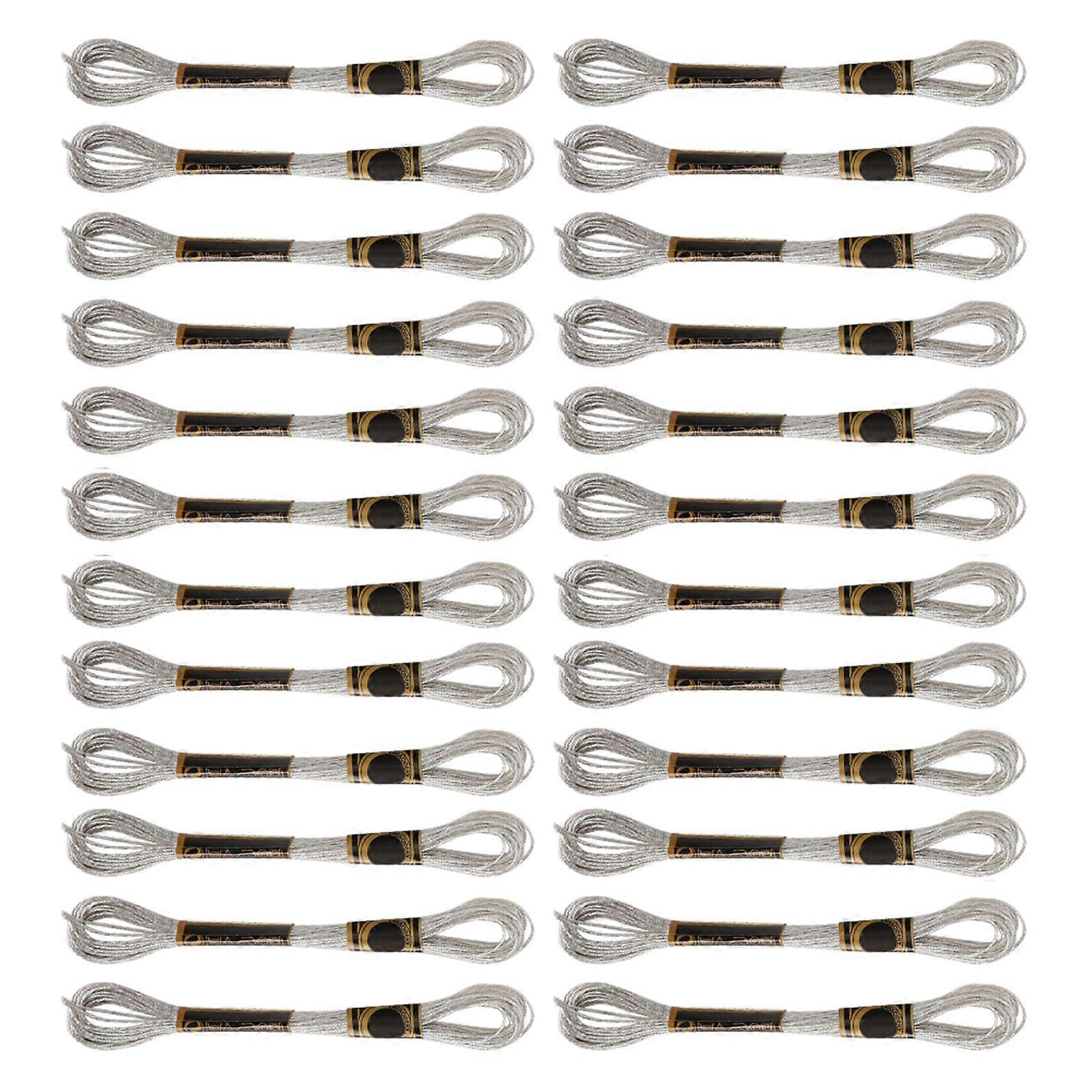 2025 أحدث طراز 24 قطعة خيوط غرزة متقاطعة فضة خيط تنظيف لامع