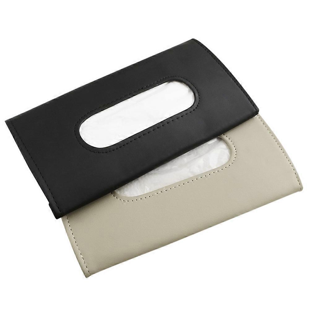 Hanging Car Tissue Holder Car Visor Tissue Box Synthetic Leather 2Pcs