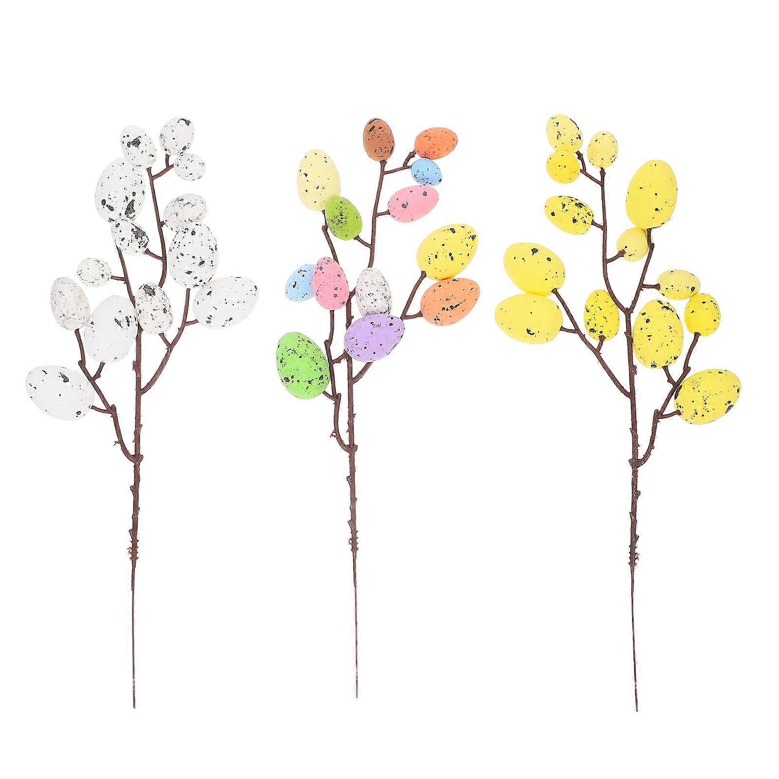 Easter Decor Diy Table Centerpiece Colorful Eggs Iron Wire 3Pcs