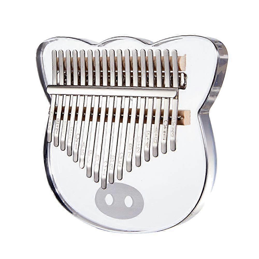Kalimba Thumb Piano Plexiglass Kalimba 17 Key Finger Piano with Notes, Carrying Bag and Tuning Hammer for Kids, Adults and Beginners (Pig)
