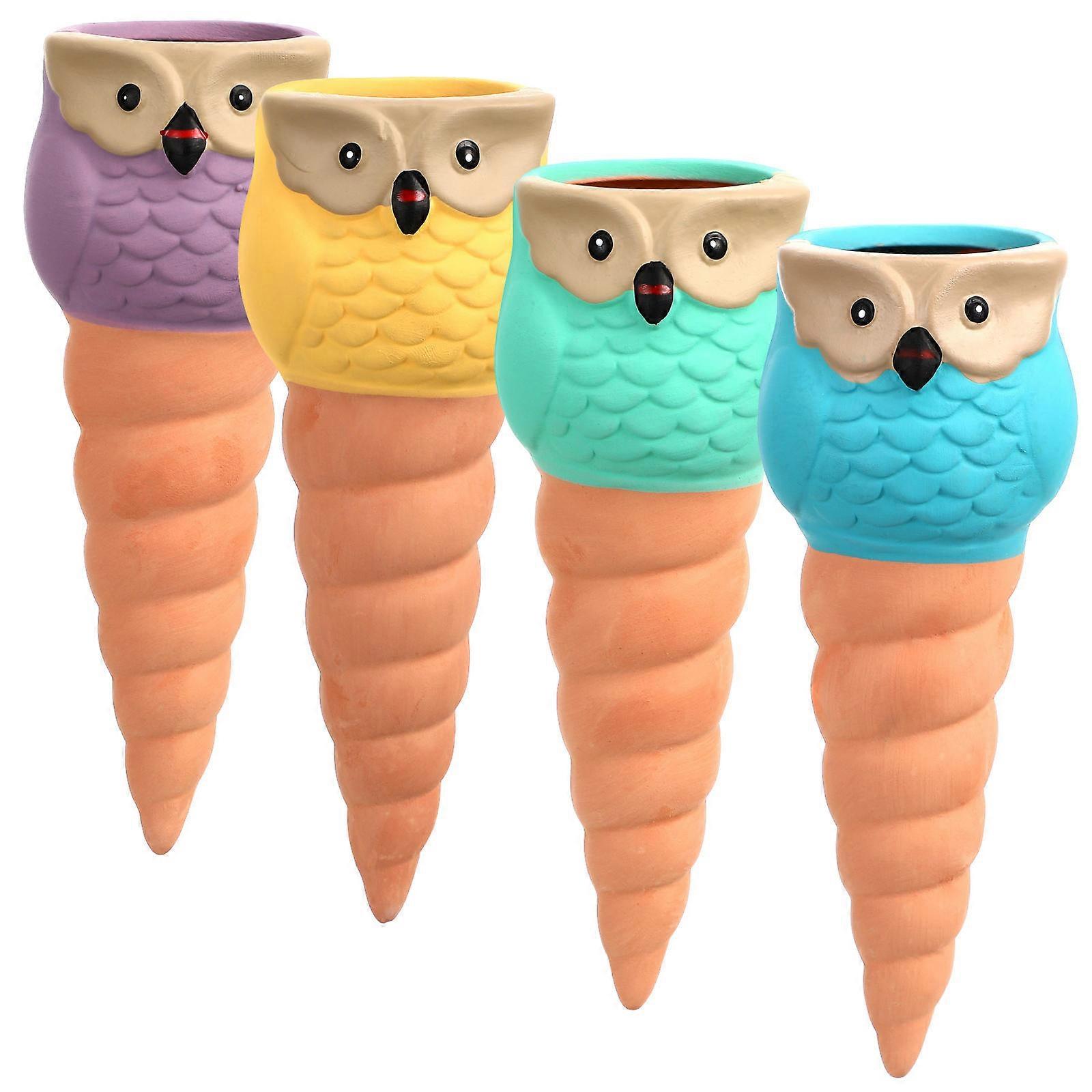 4pcs Automatic Plant Watering Spikes, Self Watering Stakes for Plants, Ceramic Design, Easy to Use