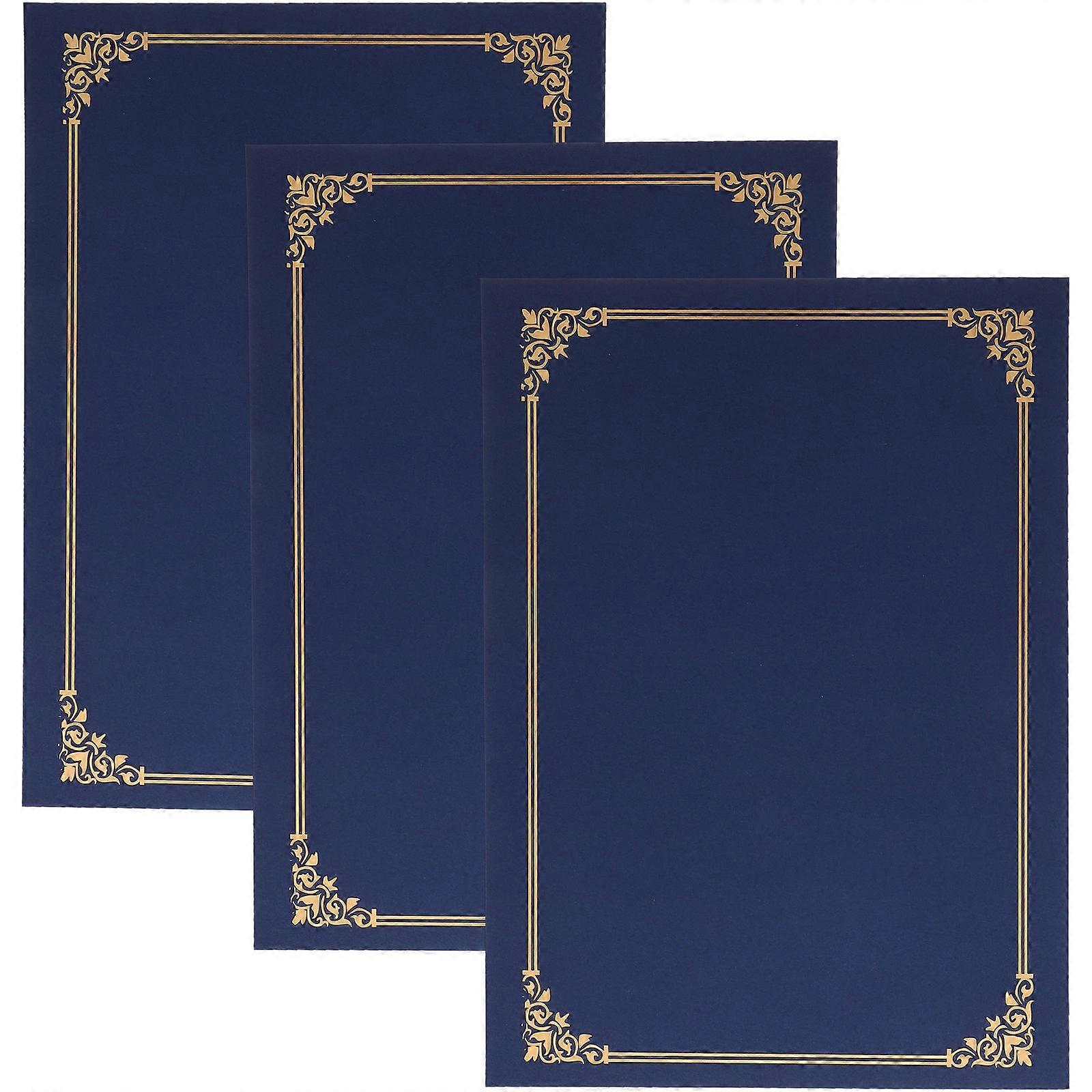 Certificate Cover Paper Award Holder for Protection 3Sets Navy Document Covers
