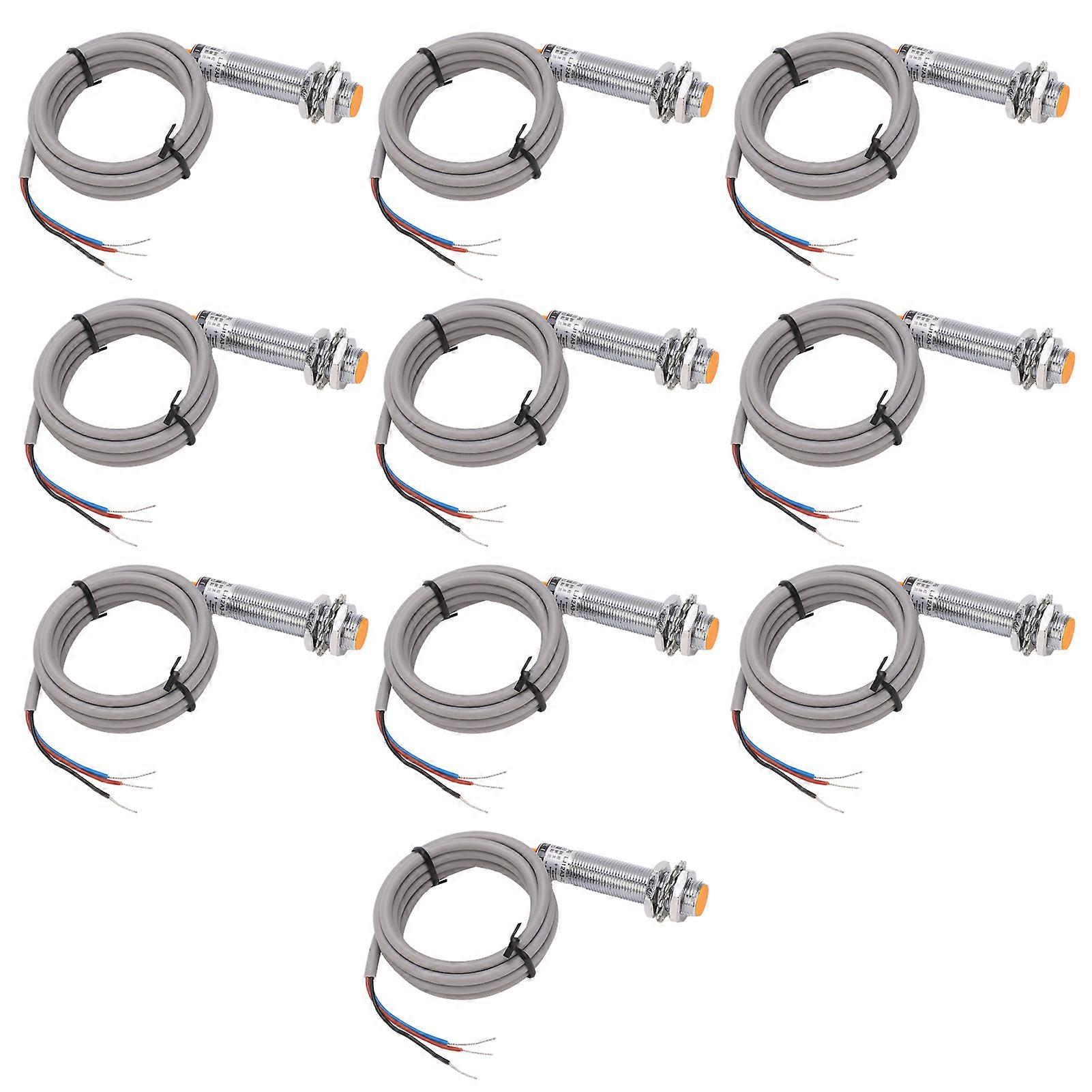 10Pcs Metal Induction Switch 3 Wire NPN NO Capacitive Limit Sensor Detector LJ12A3-2-Z/BX
