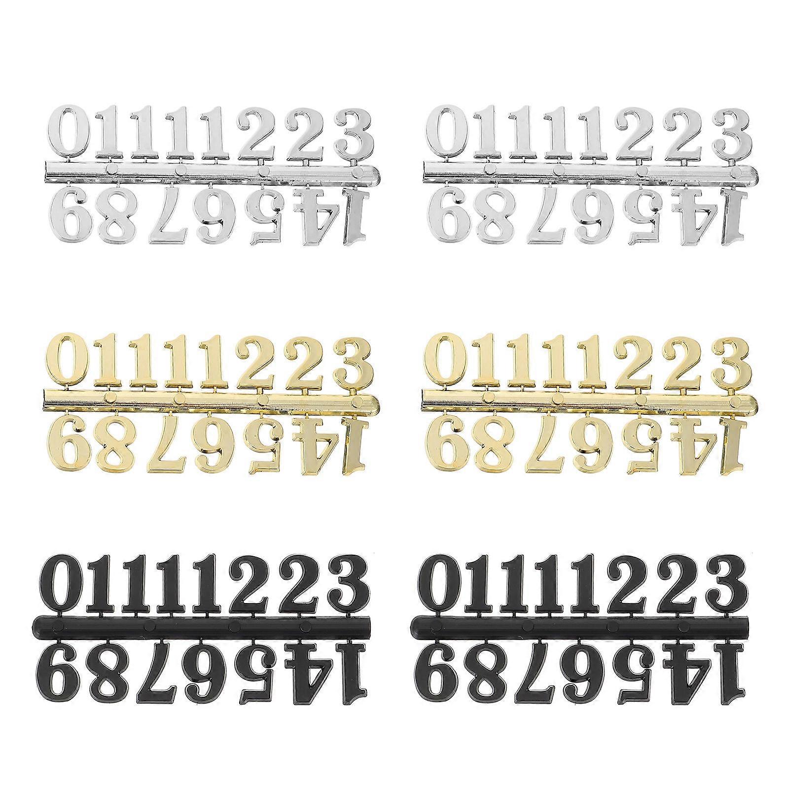 15 Piece Clock Numerals Replacement Kit – Arabic Numbers for Clock Making, High Grade Silver, Gold & Black Set for Easy Installation & Home Decoration