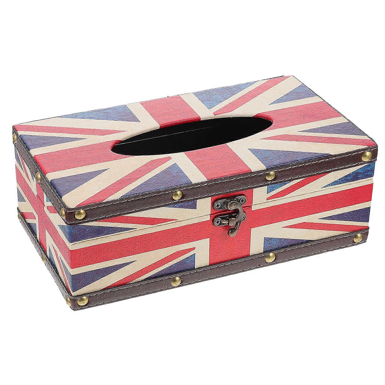 Retro Style Wooden Tissue Box Holder for Desktop Decoration – Compact Napkin Storage Case for Home and Office Use