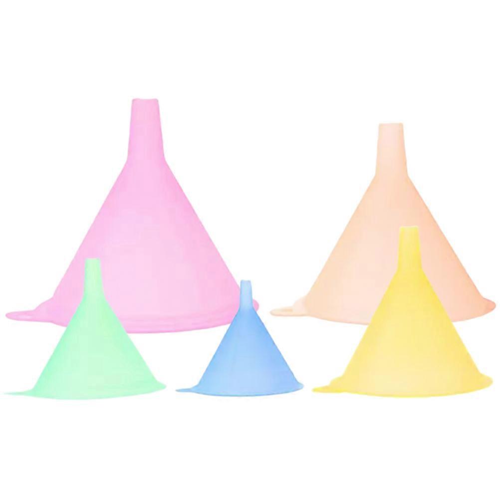 Kitchen Oil Funnel Plastic Funnel Tool for Liquid Transferring 5Pcs Set