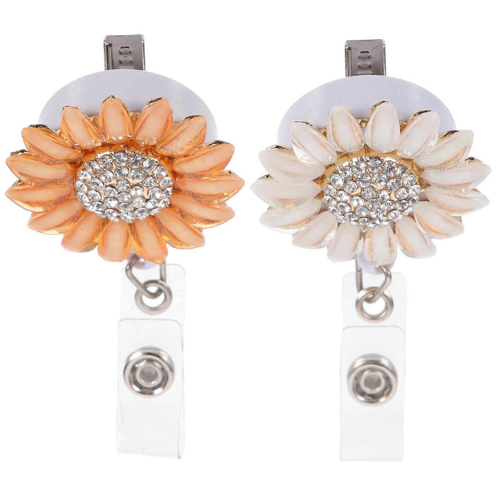 Badge Buckles 2Pcs Assorted Color Plastic Badge Clip Retractable Convenience for Daily Use