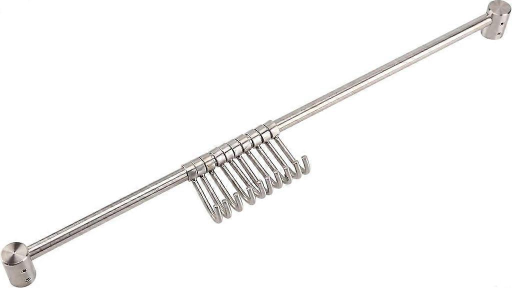Hook rack 10 hooks cloth rack hook stainless steel kitchen railing kitchen rack hook rack silver