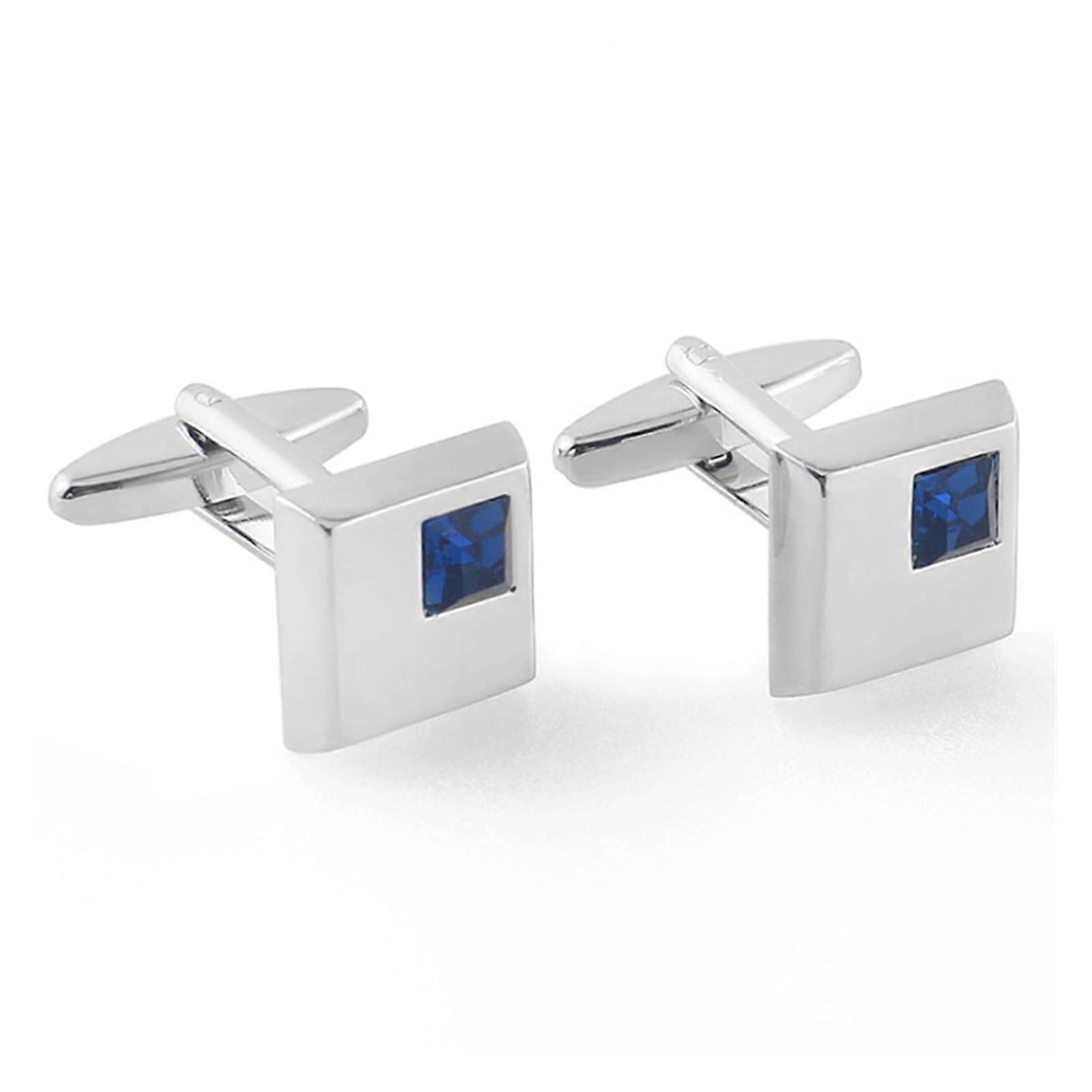 Witfruit Peach5 Men's Business Style Square Rhinestone Copper Sleeve Cufflinks (One Size)