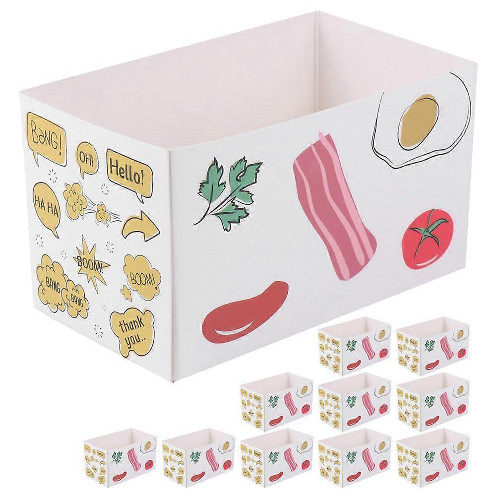 Food Packaging Boxes Sandwich Containers Dessert Wrapping Multicolor 10Pcs