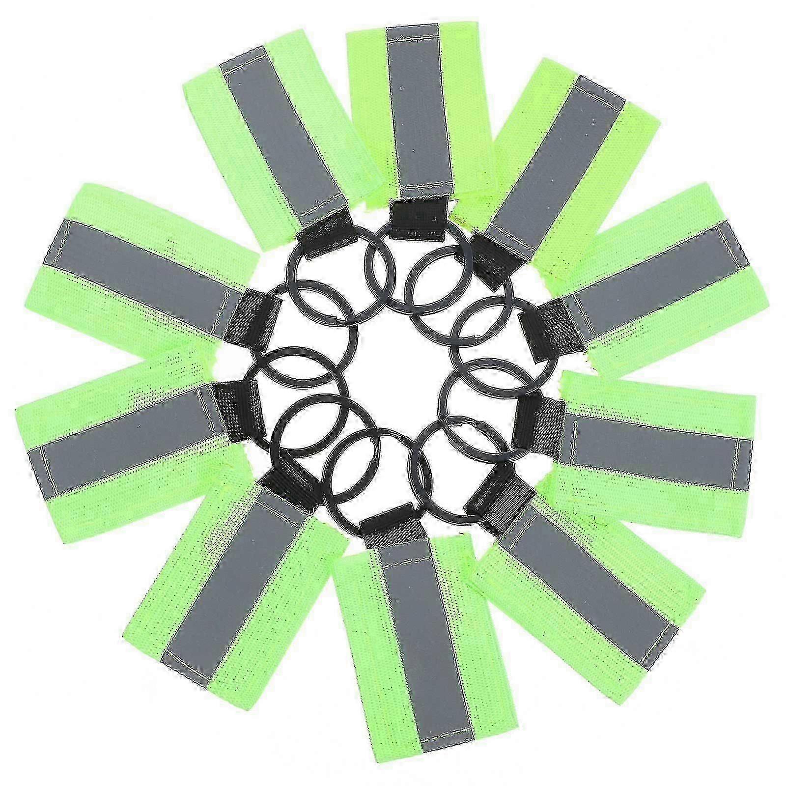 10pcs Reflective Key Holder Tags Reflective Zipper Pulls Stylish Pendant Keychain Reflectors hwy