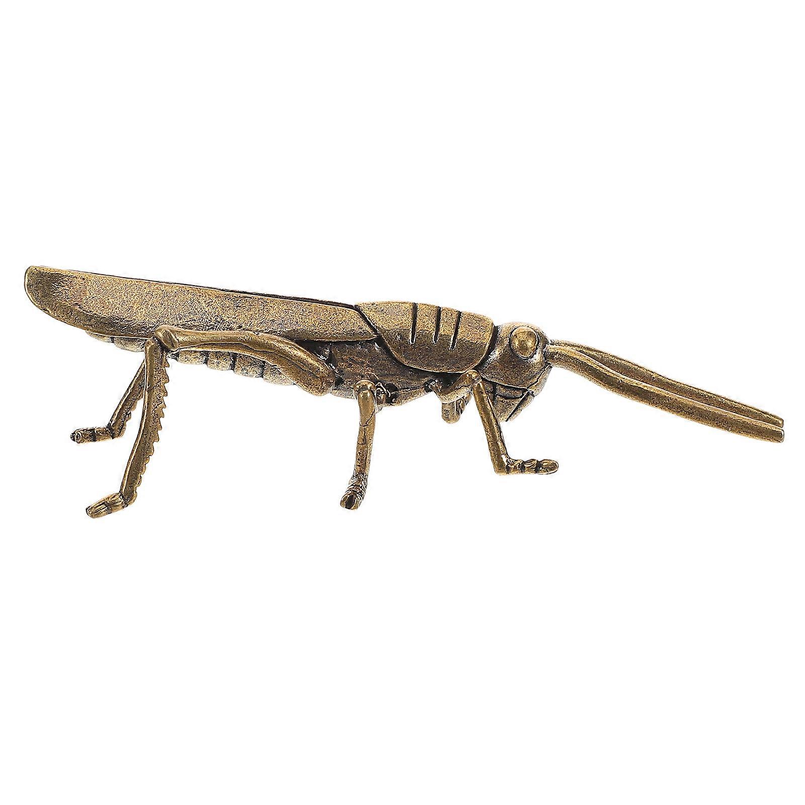 Spring Insect Craft Brass Items Locust Shape Dark Brown 10.20X3.50X3.00CM Souvenir 1Pack