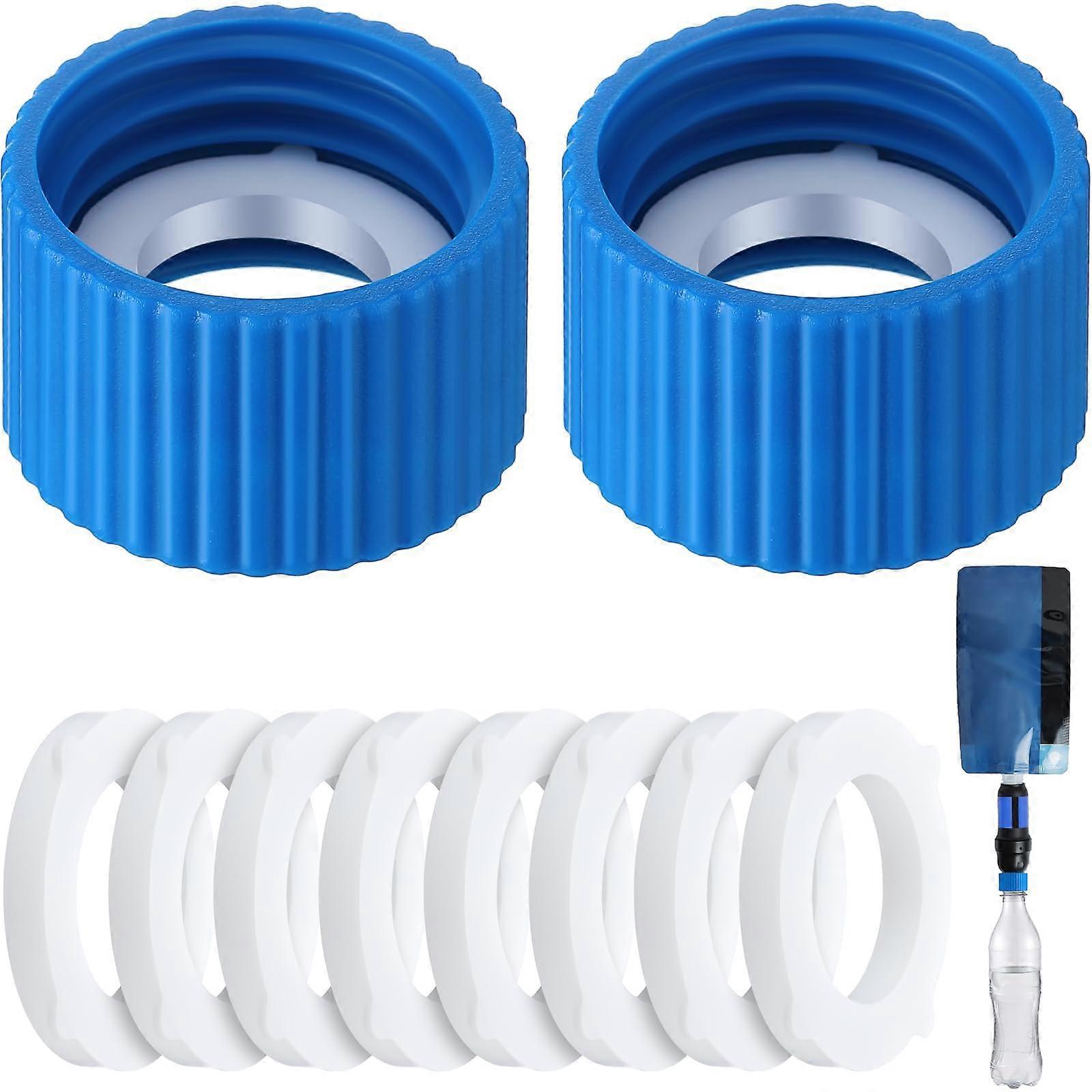 2-Piece Water Filter Coupling Set for 28mm External Thread Filters and Standard Plastic Bottles, Outdoor Camping Use
