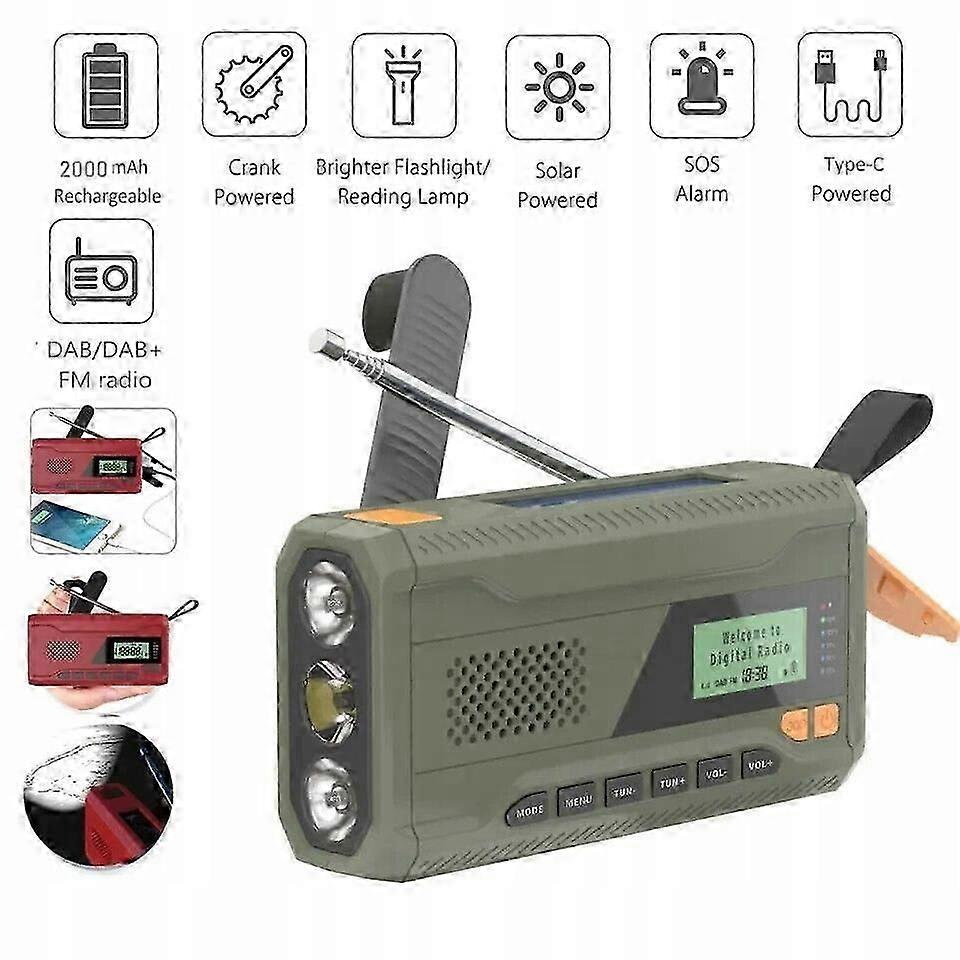 Class Portable Outdoor Solar Crank Sos Torch Bluetooth Dab Fm Radio