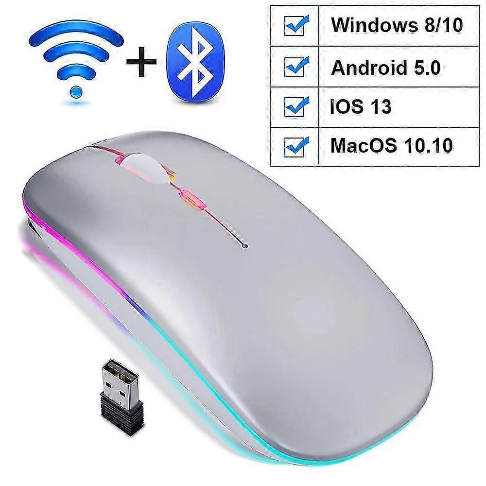 Wireless Mouse RGB Bluetooth Computer Mouse Gaming Silent Rechargeable Ergonomic Mause With LED Backlit USB Mice For PC Laptop Mice & Trackballs
