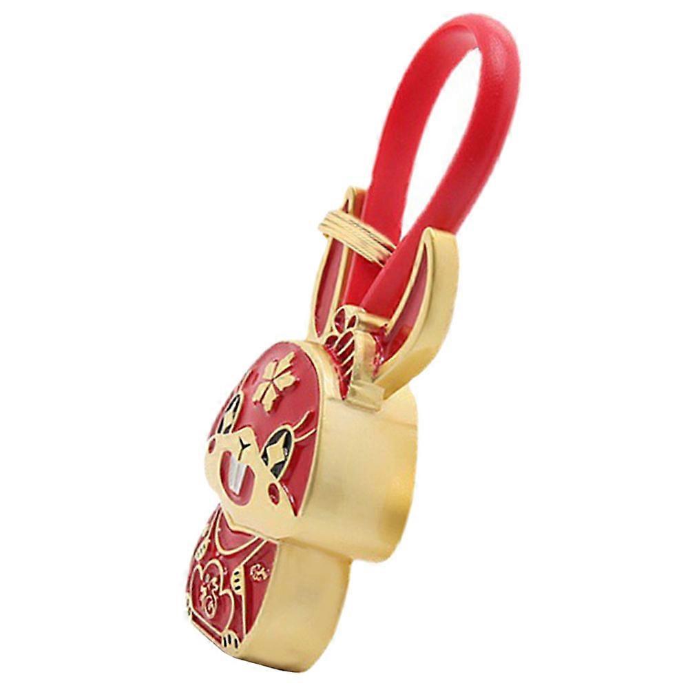 Metal Rabbit Charm Keychain Pendant Zodiac Animal DIY Hanging Decor for Bags Crafts Fine Workmanship Chic Design