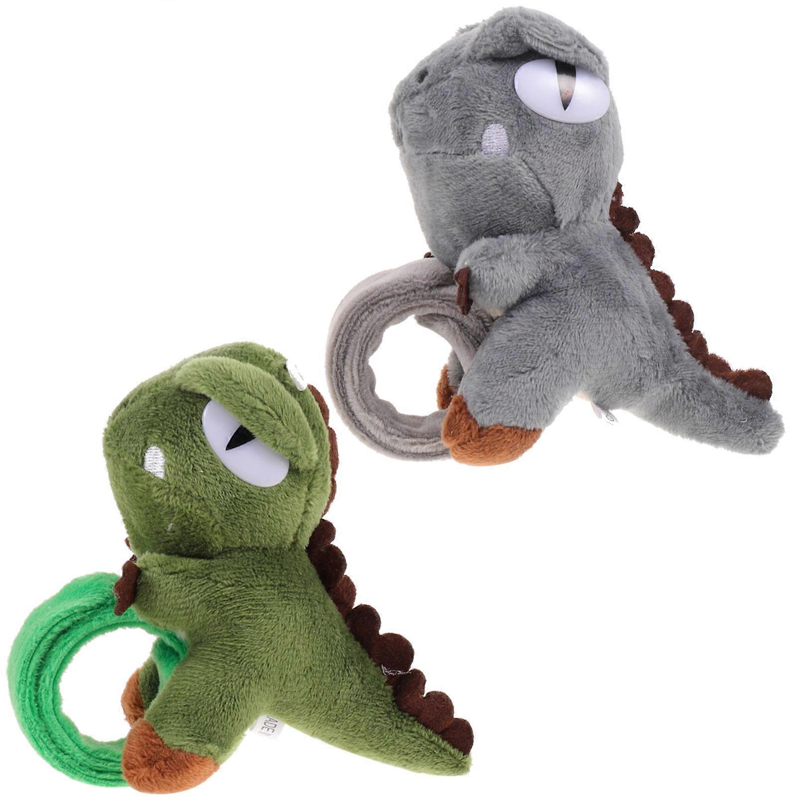 Dinosaur Shaped Slap Bracelets Made of Cloth Assorted Color for Kids Party Fun 2Pcs