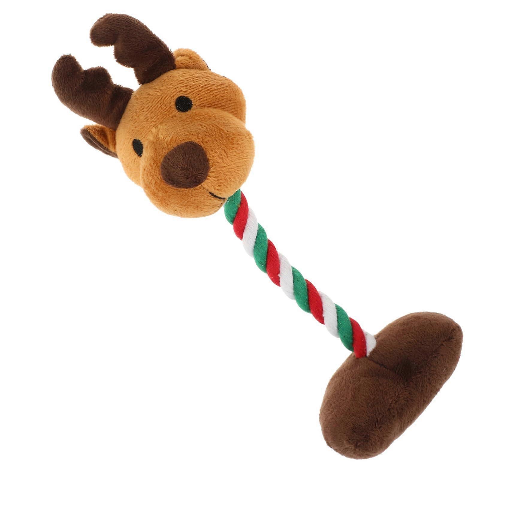 Christmas plush toy with squeaky chew toy for small to mediumsized dogs, durable, multifunctional, and decorative.