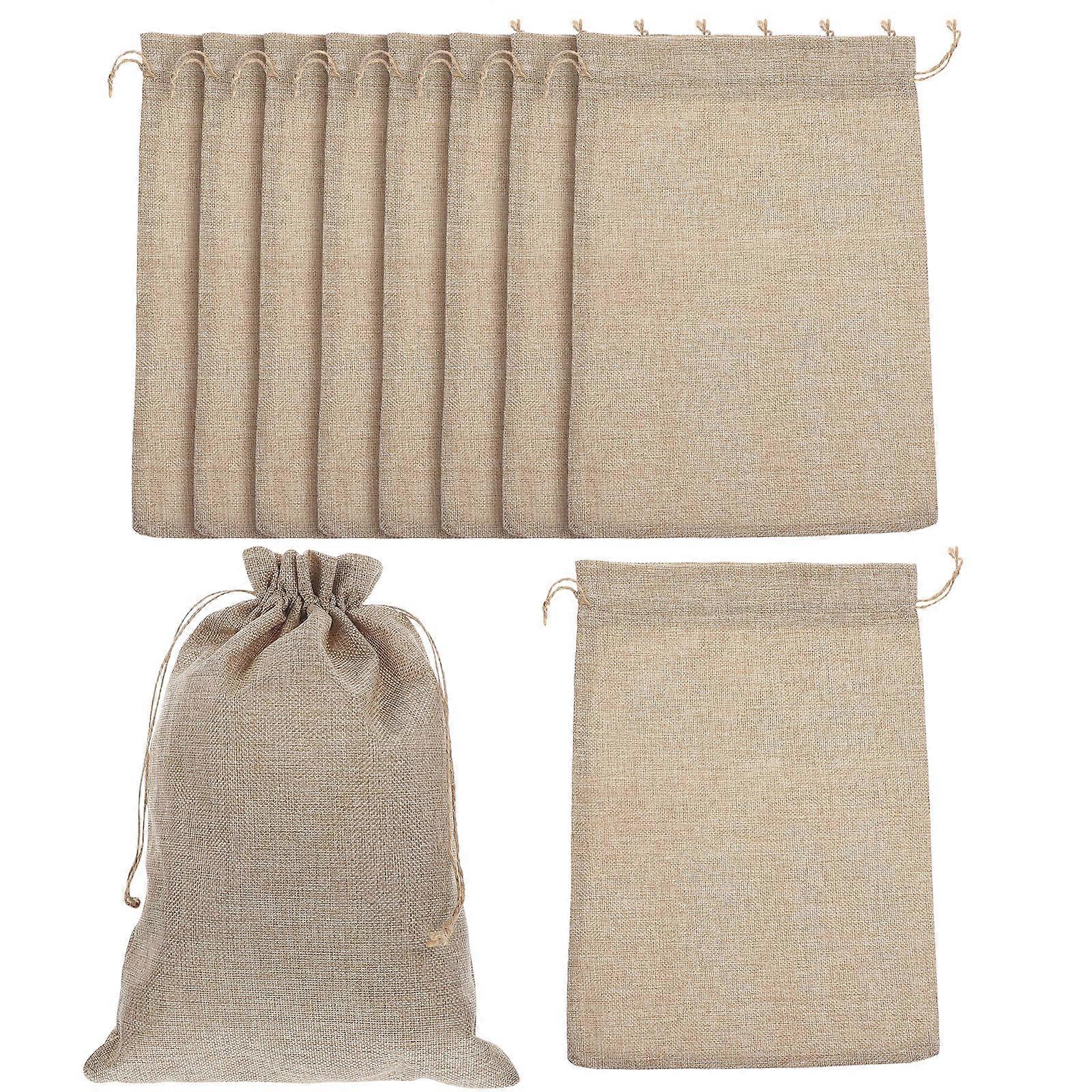 Simple Design 10Pcs Drawstring Gift Bags Made Of Durable Burlap Perfect For Home Use And Party Favor Packaging