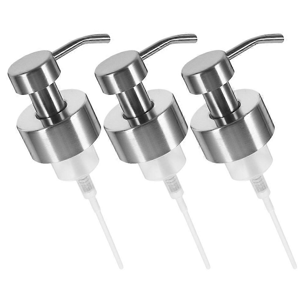 3pcs Stainless Steel Foaming Soap Dispenser Pumps for Bathroom and Kitchen Use, Thread Mouth Design for Lotion and Shampoo Bottles