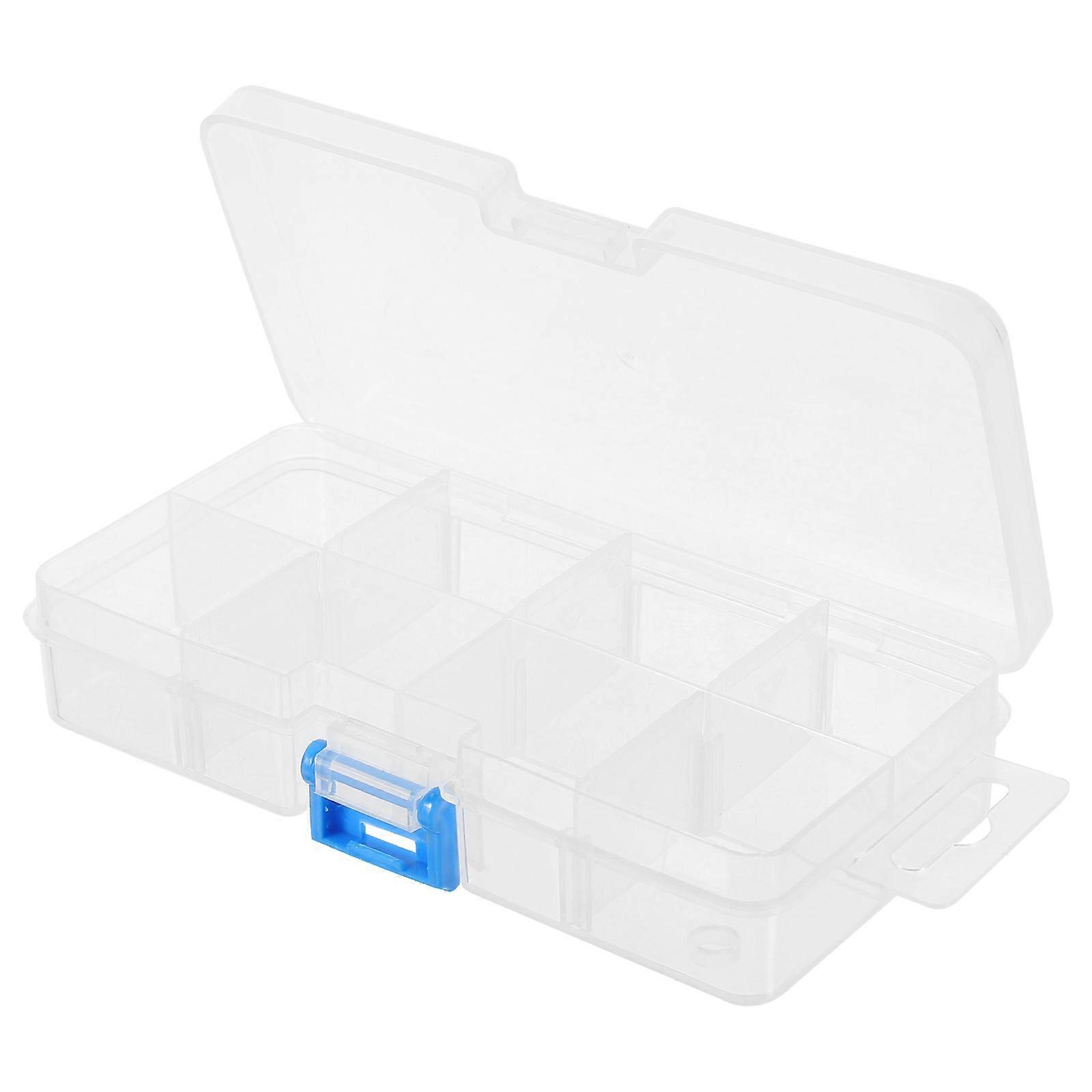 Transparent Desktop Organizer with Lid for Storage 8 Slots Jewelry Box Made of PP Plastic