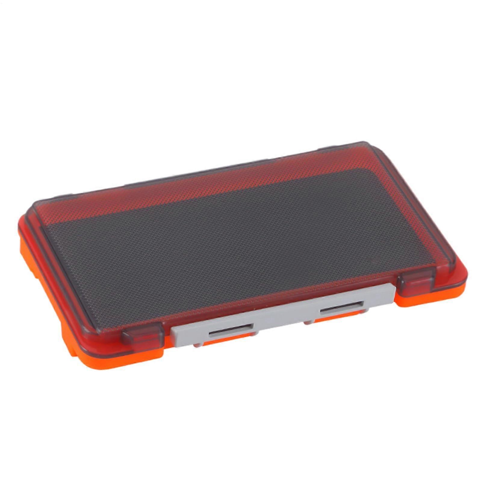 Attacker Tackle Box Fishing Bait Organizer, Transparent Mesh Lid, Durable Orange
