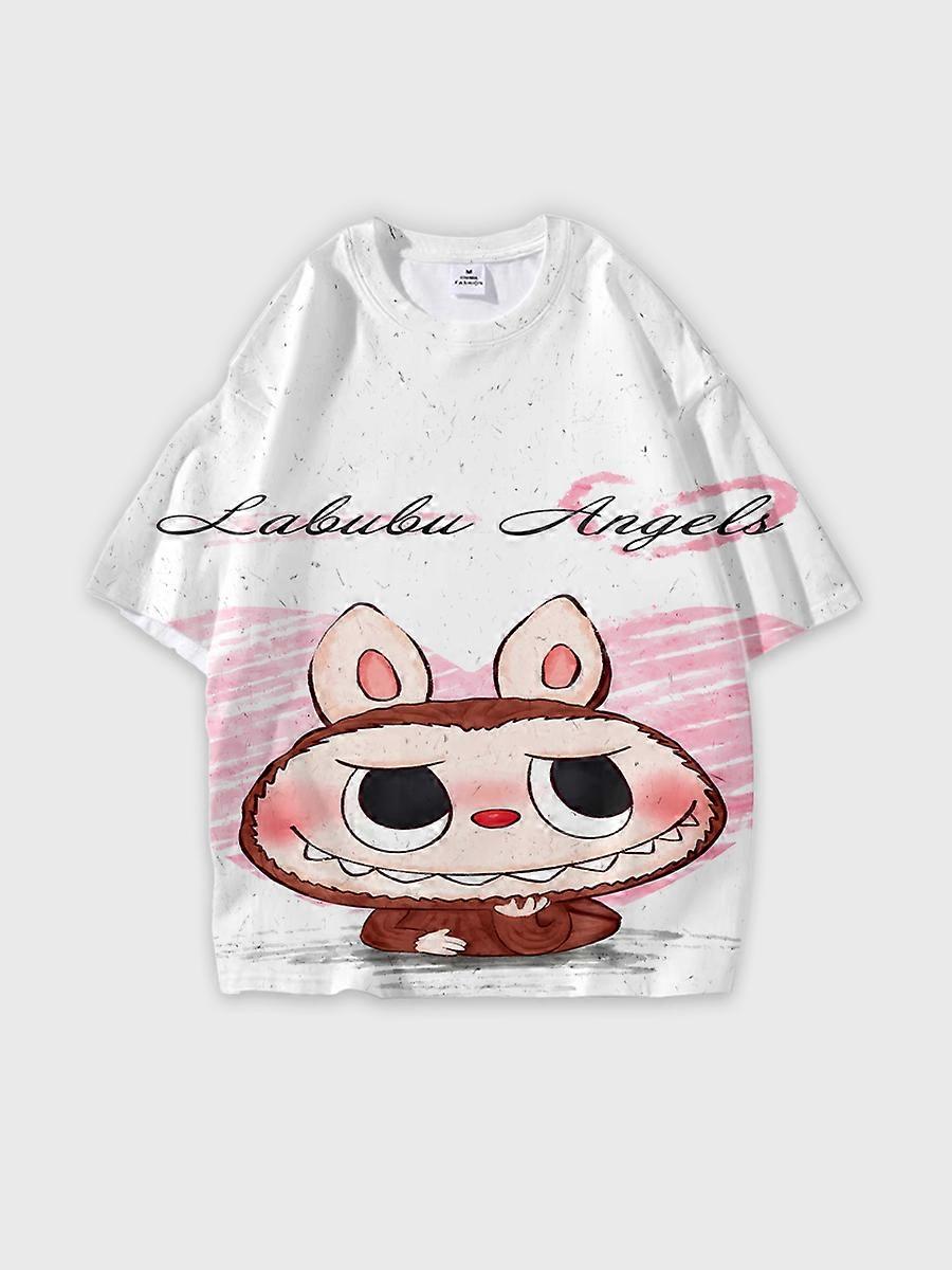 T-shirt round neck Pattern loose short sleeve K742