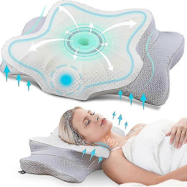 Orthopedic Pillow, Ergonomic Neck Support Pillow Made of Memory Foam and Neck Pillow for Optimal Support, Pillow