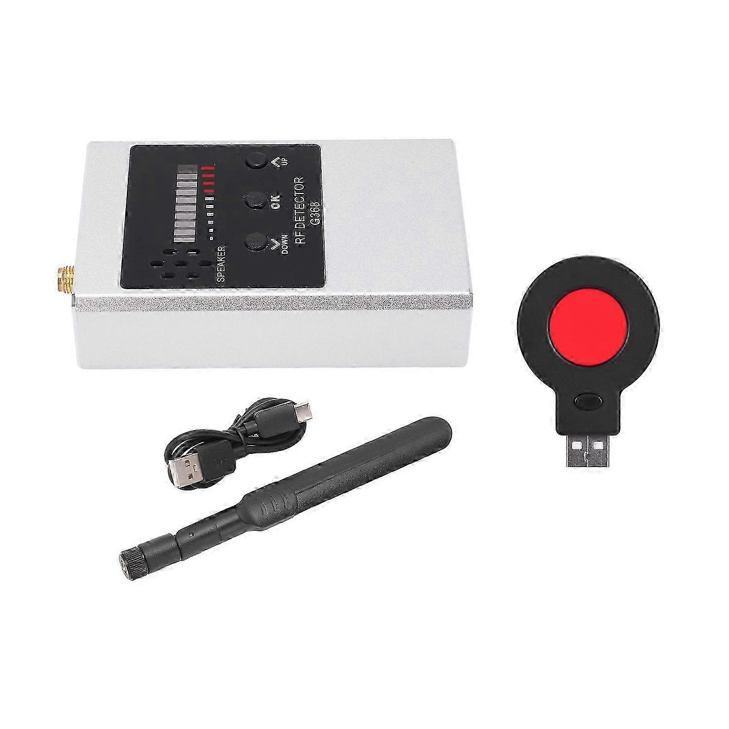 2025 RF Detector Wireless Bug Signal Scanner GPS Detector Listening Device Camera Finder G368 Black