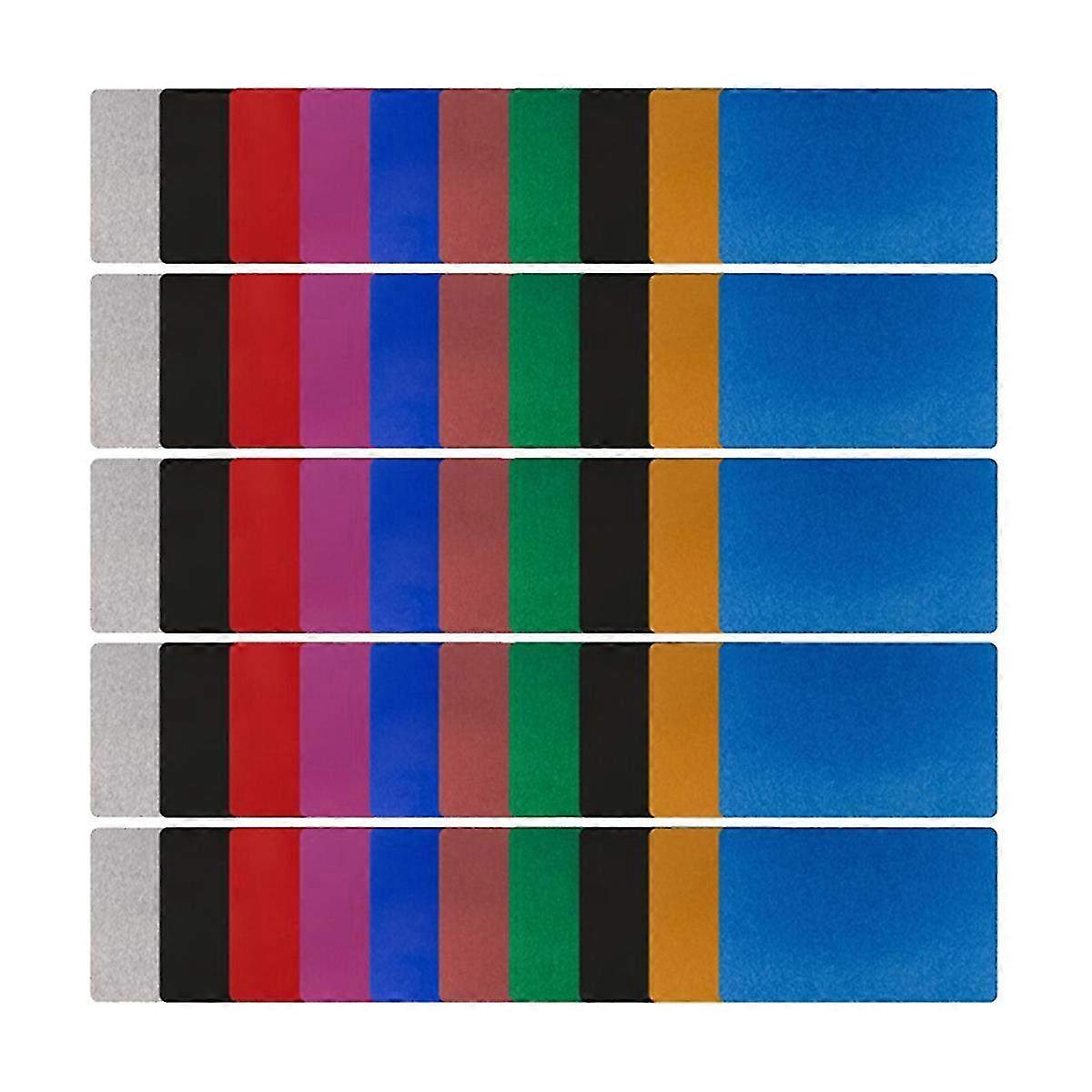 50-Piece Engraving Blank Business Card Set - 10-Color DIY Cards for Customization & Personal Branding