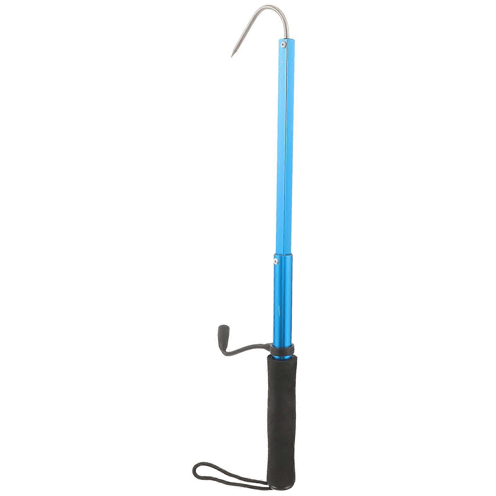 Ice Fishing Gear Equipment Fishing Tool Gaff Hook Telescoping Stainless Steel Rubber Fish Catching Outdoor Activities 1Pcs