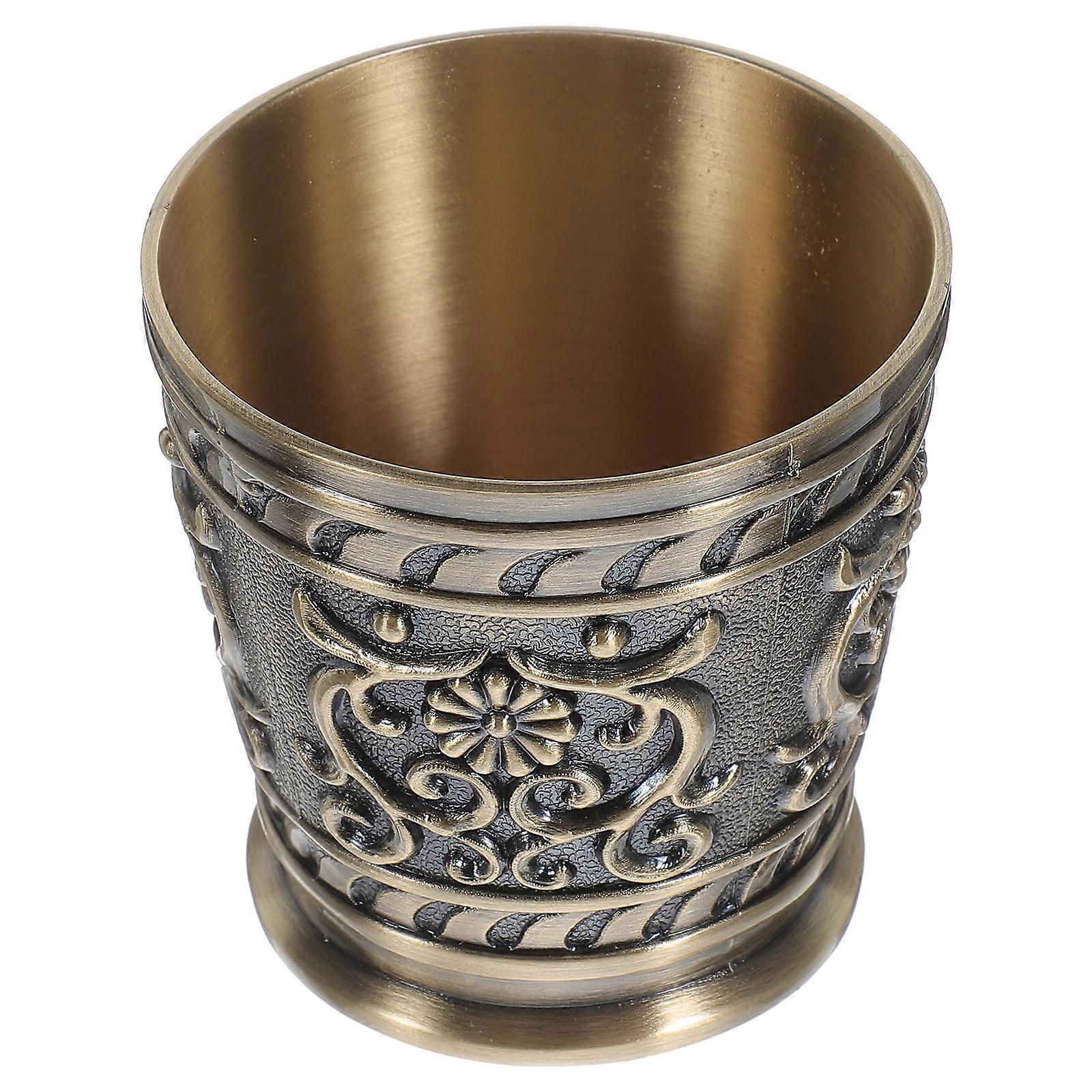 Metal Liquor Cup Creative Tea Cup Retro Wine Cup Vintage Party Wine Cup(50ml)