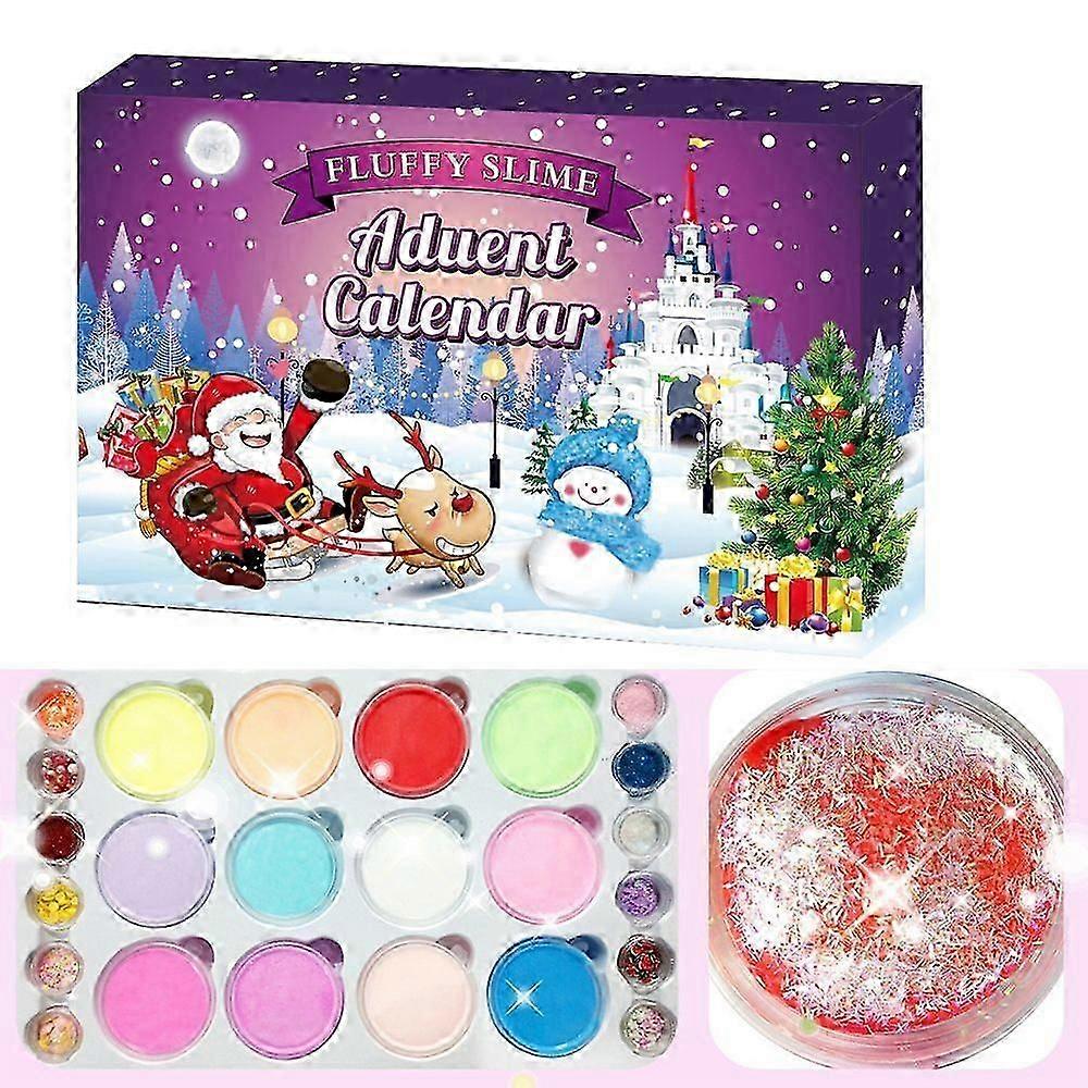 Christmas Advent Calendar DIY Fluffy S lime Kit Countdown Calendar - Holiday Gift