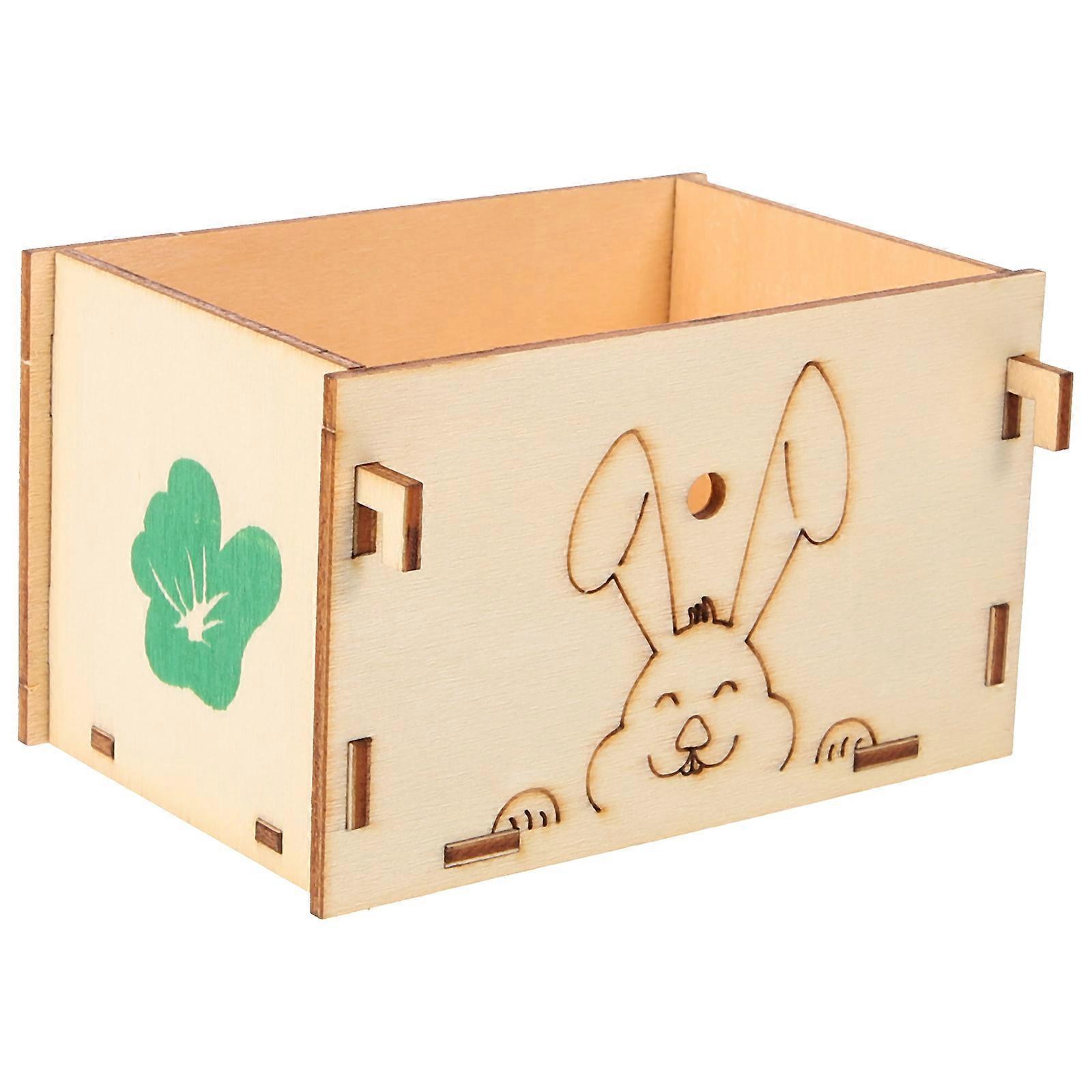 Wooden Bunny Feeder Multi Functional Bite Rabbit Feeder Grass Rack Durable Easy to Clean for Rabbits Hamsters Guinea Pigs