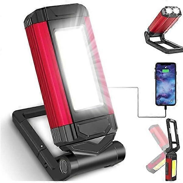 Powerful Rechargeable Work Light, LED Work Light with Magnetic Base, IPX6 Waterproof Flashlight, Garage and Camping