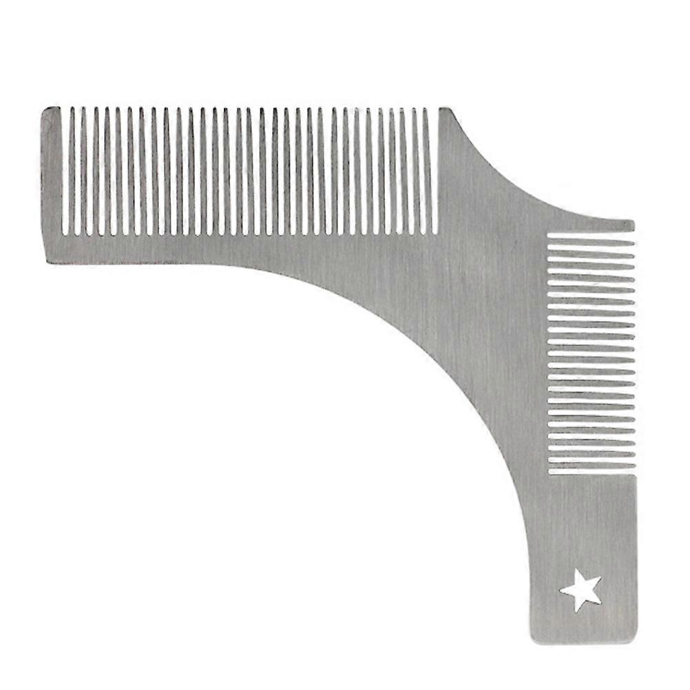 Masteelf Beard Stencil Hair Line Up Tool 1 Set Precision Beard Trimming Comb For Men Portable Metal Shaper