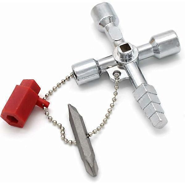 4-way multifunctional key, convenient universal cabinet key, universal cross key for water and electricity meters, radiators, gas meters, elevators (s