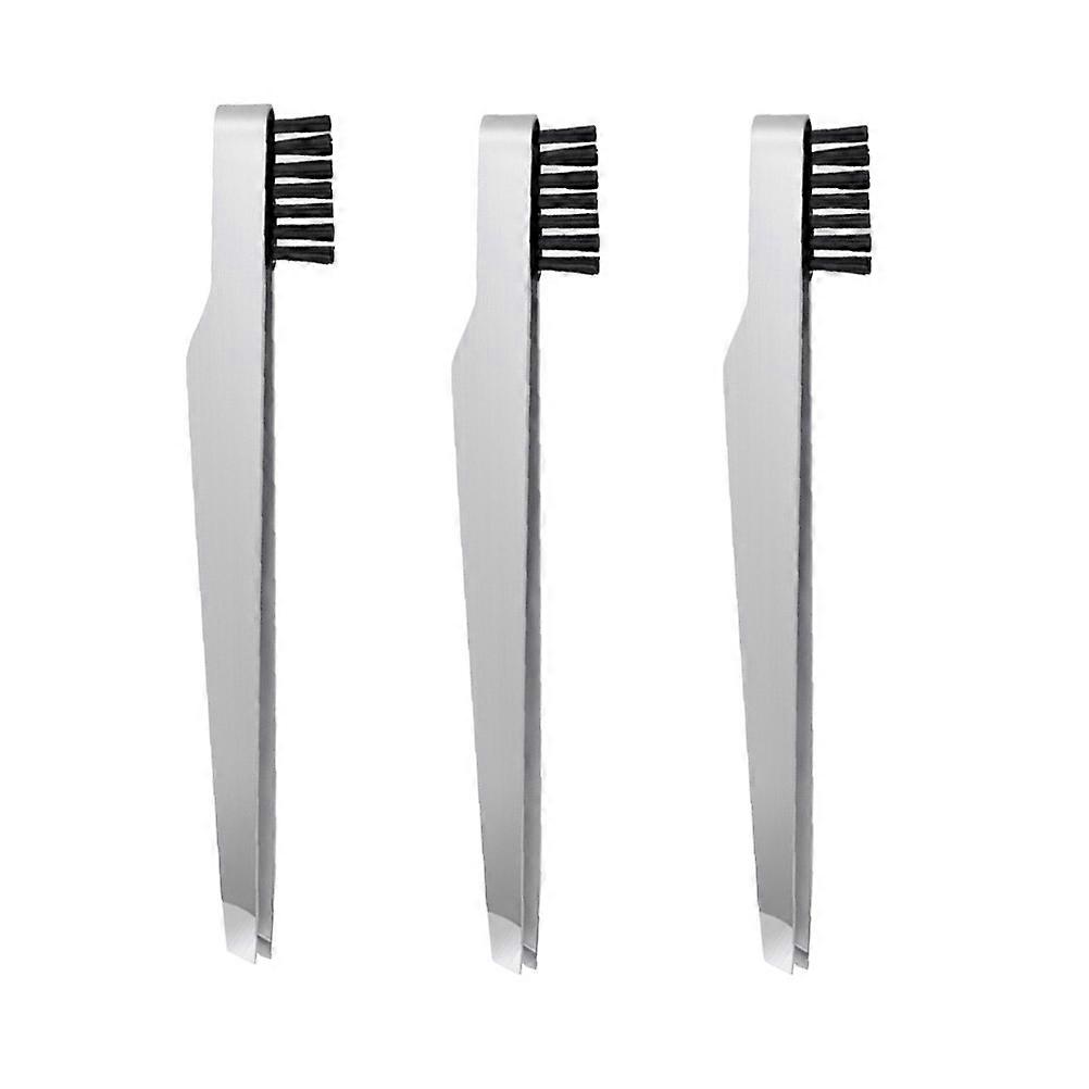 3PCS Stainless Steel Tweezers Straight Bevel Connection Eyebrow Clamps Portable Eyebrow Clips Multi purpose Makeup Tool for Women Silver