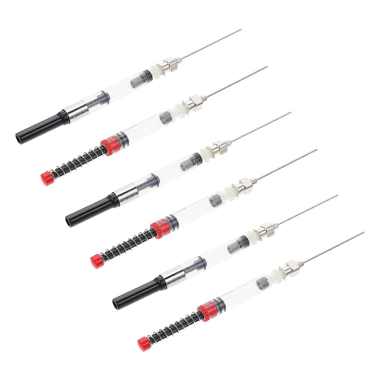 6pcs Fountain Pen Ink Absorber Filling Tool for Refilling Pens in Red, Silver, Black